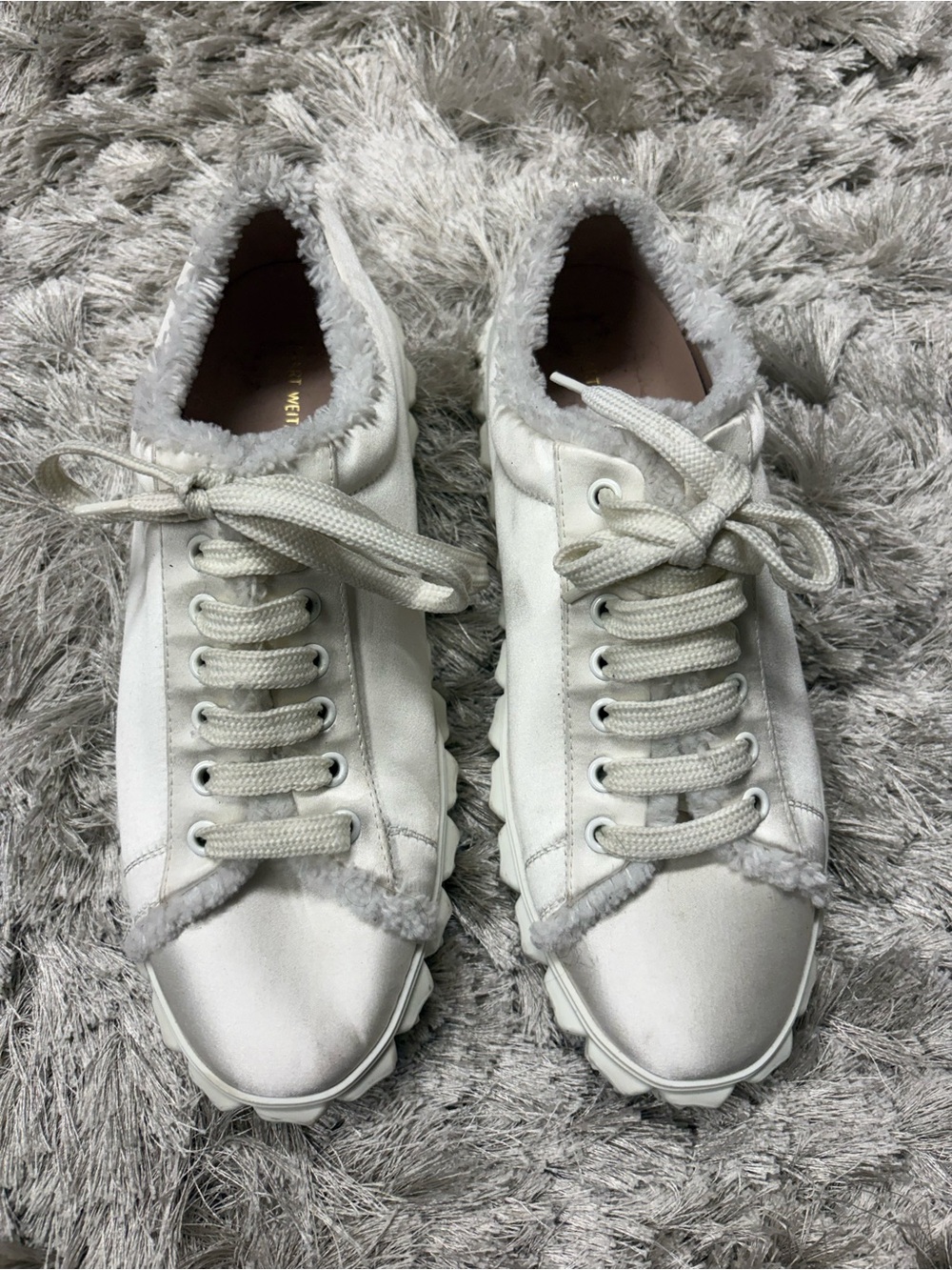 Stuart Weitzman Women’s satin fabric Sneakers